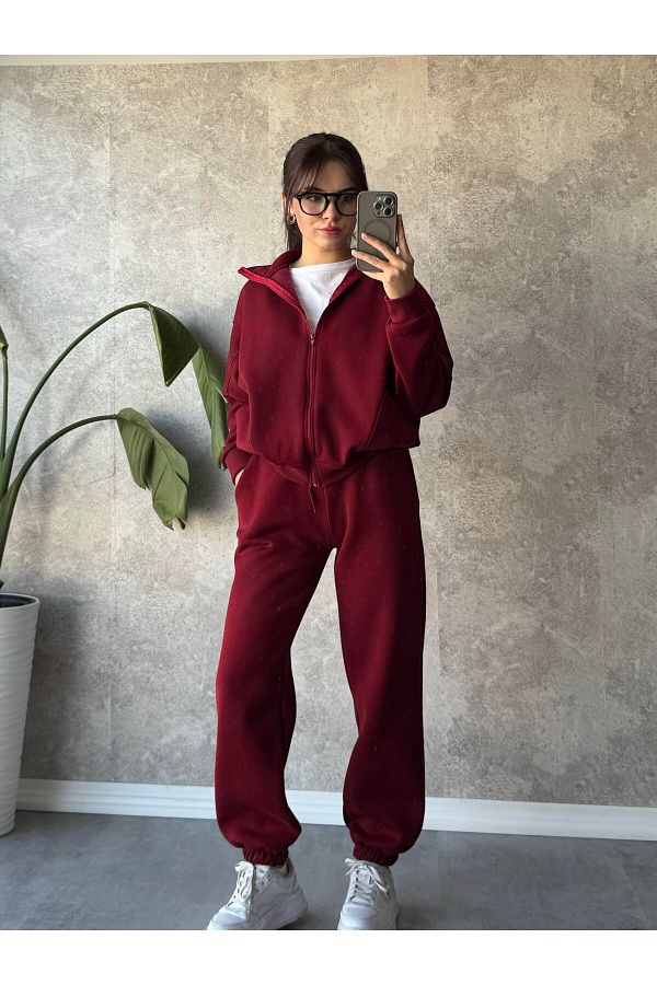 modabetce Mocha Suit 3 Thread Women s Clothing Trendyol