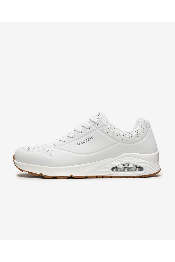 SKECHERS-حذاء رياضي أبيض للرجال من Uno - Stand On Air 52458 Wht 1
