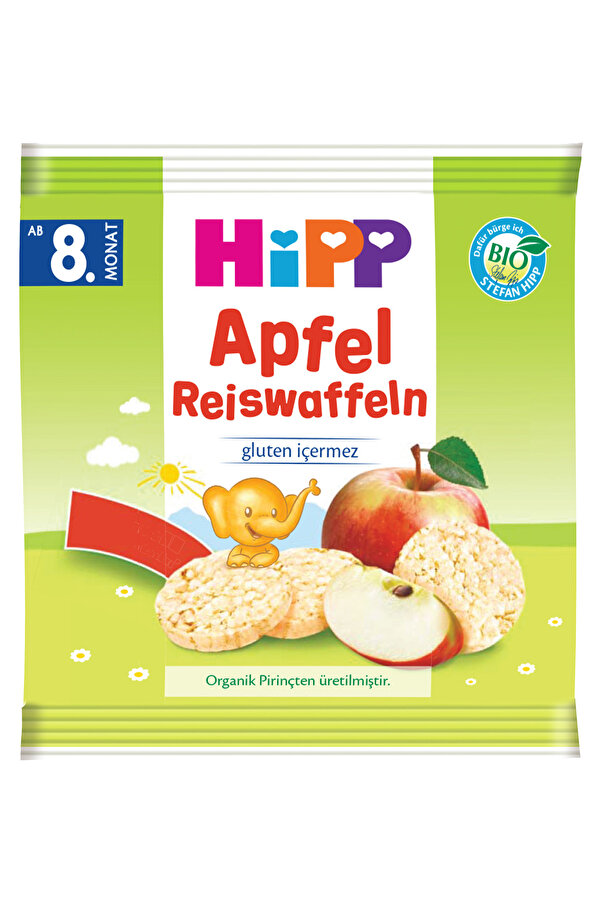 Hipp Organik Elmalı Pirinçli Bebek Gofreti 30 gr