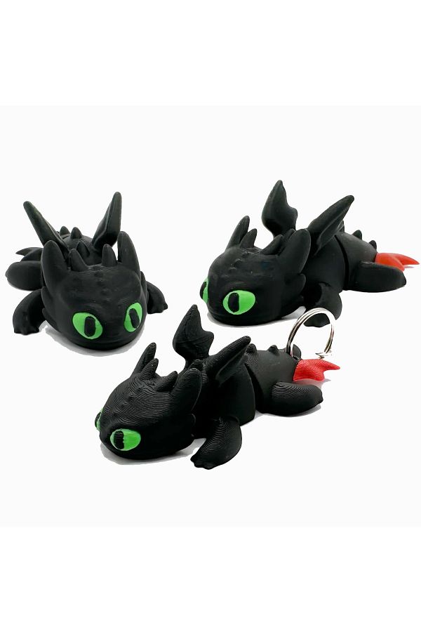 dekuis-How to Train Your Dragon- Baby Toothless Toothless Movable Keychain 1