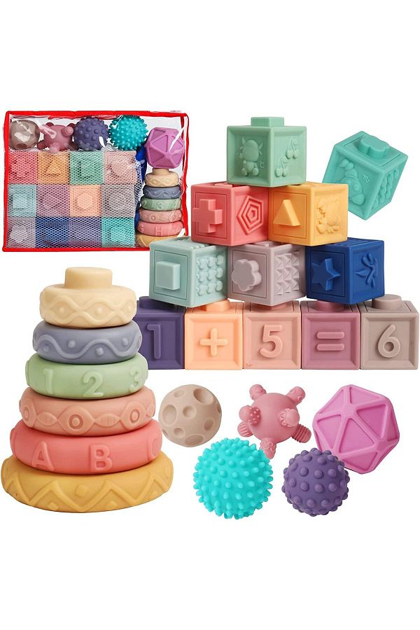 Arabest-Baby Blocks set,Children's building block toys,Silicone building blocks 1