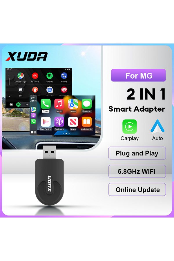 Choice-2024 NEW XUDA 2IN1 Wireless CarPlay Android Auto Wireless Adapter 5G Wifi For MG ZS EV MULAN MG4 ... 1