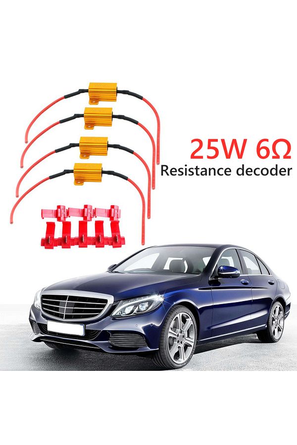 APWIKOGER-2pcs Anti-flashing Resistance Decoder 6ohm 25w Wirewound Resistor Waterproof Led Decoder Load Res... 1