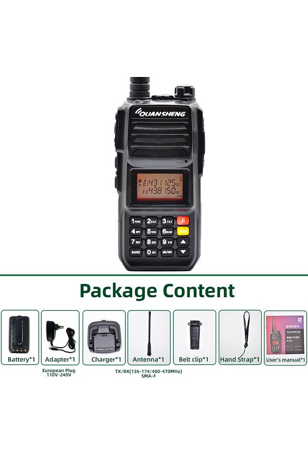 Choice-Quansheng TG UV2 Plus Walkie Talkie 10W Superheterodyne Portable Fm Two Way Radio Commutator Stat... 1