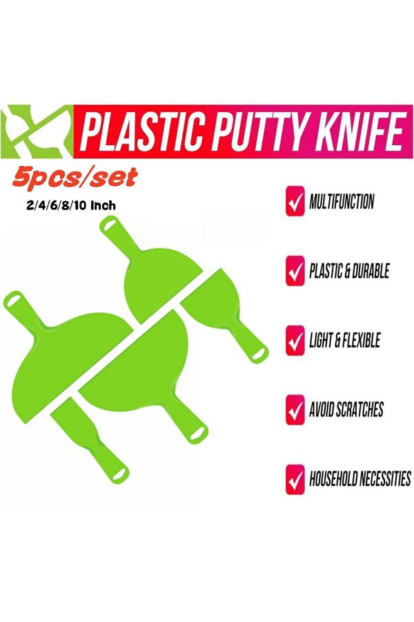 CHITOP-5Pcs Putty Knife Set Flexible Plastic Paint Scraper Tool for Spackling,Wallpaper Scraper,spatula ... 1