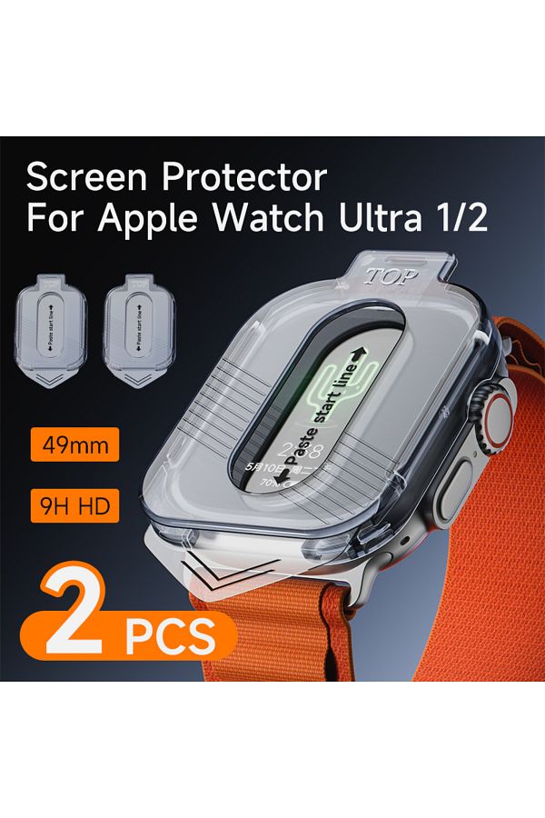 Choice 2Pcs High Definition 9H Tempered Glass Smartwatch Screen Protector for Apple Watch Ultra 2 49mm Trendyol