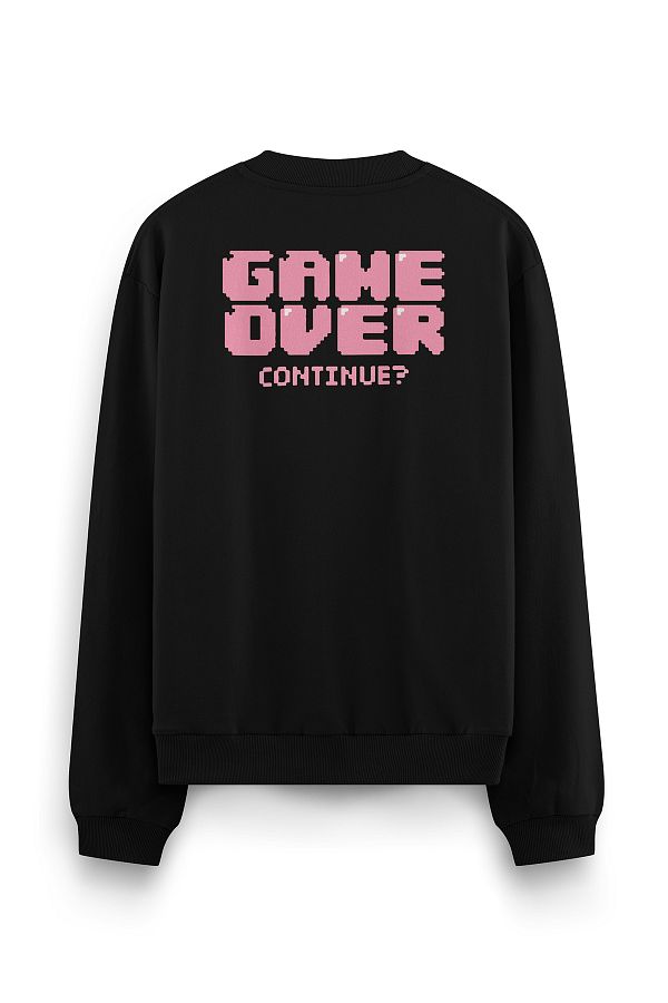 Overoz-Παιχνίδι Over Back Printed Μαύρο Oversize Φούτερ S1199 1