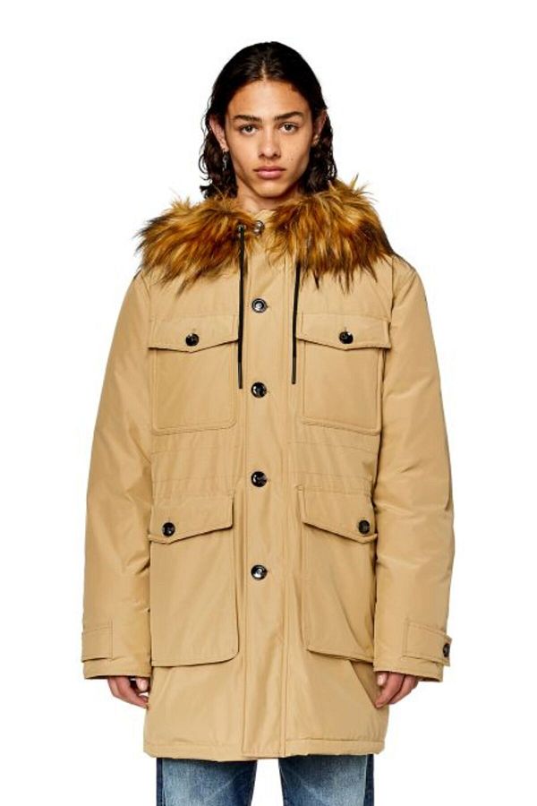 Diesel Winter Jacket Brown Regular fit Trendyol