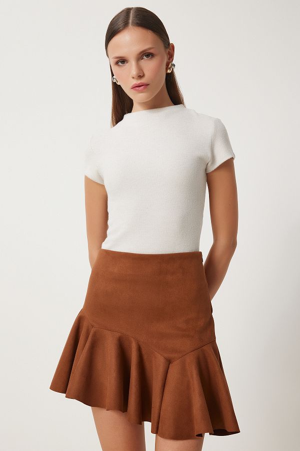 Tan asymmetrical skirt on sale