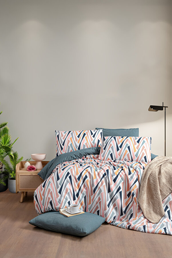 MyStory Home Lastikli Çarşaflı Çift Kişilik Nevresim Takımı Shap