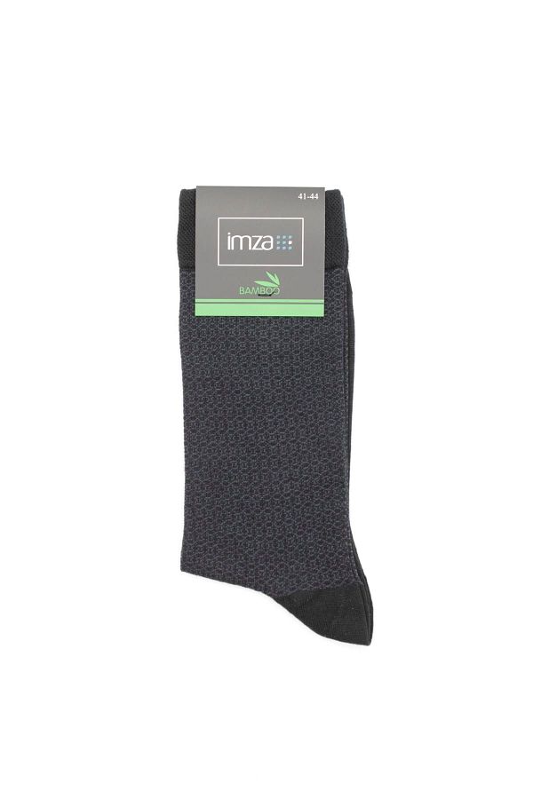 İmza-Bamboo Socket Patterned Black Socks -1060240101 1