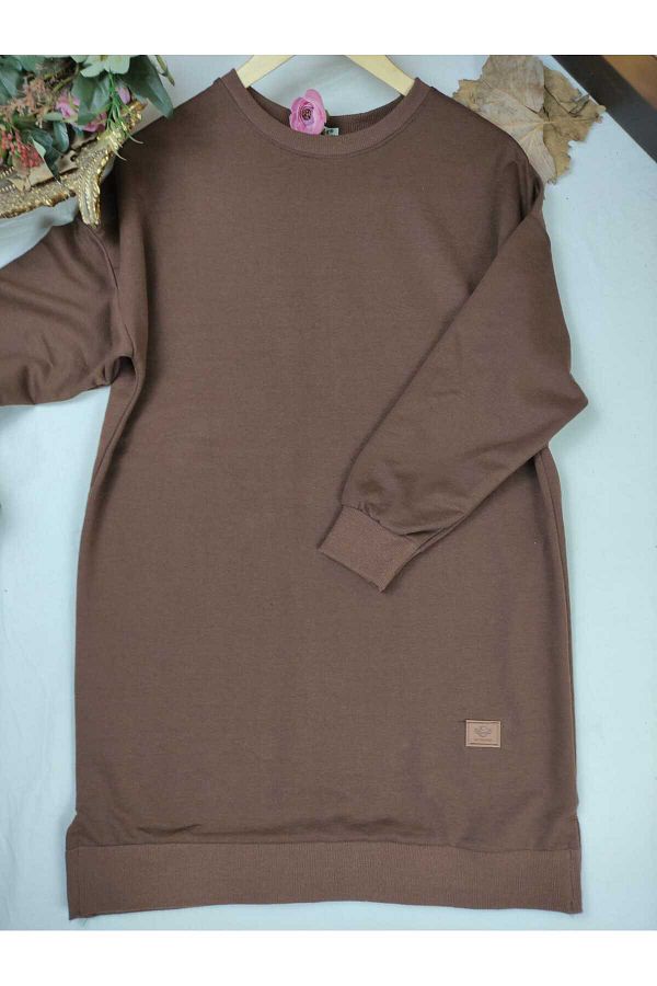 ALM NA Two Yarn Cotton Combed Tesetures Tunic Sweatshirt Trendyol