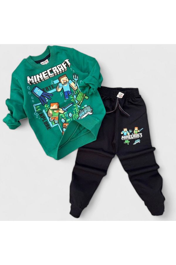 Koçak Kids-Minecraft Green Colored Boys' Clothing Set 1