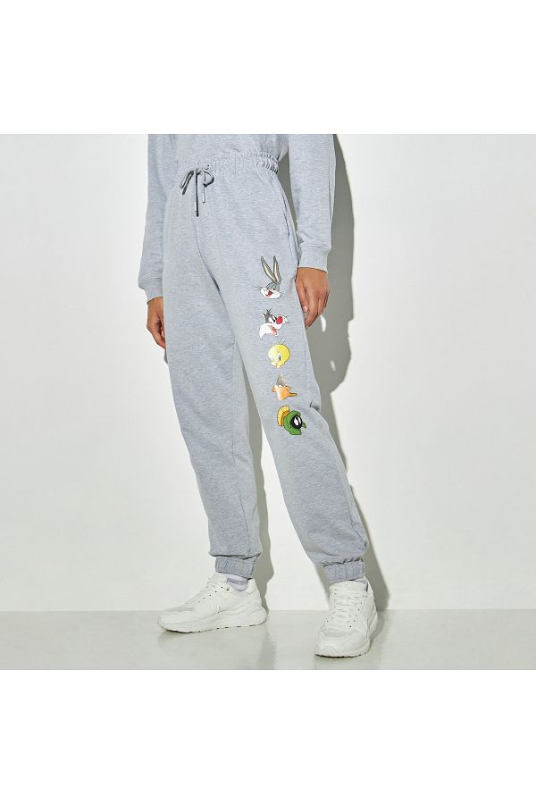 SP Characters-Looney Tunes Print Relaxed Fit Joggers with Drawstring Closure and Pockets 1