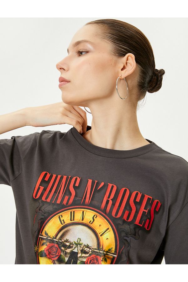 Koton Guns N Roses Licensed Comfortable Short Sleeve T Shirt Crew Neck Trendyol