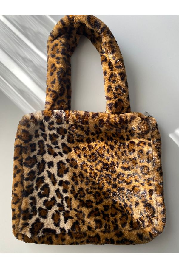 fluffy Leopard Toscana Tote Bag Trendyol