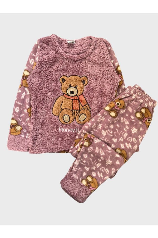 Teddy bear fleece pajamas sales
