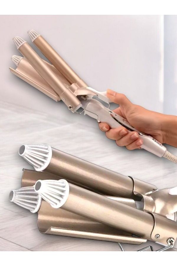 HDRNstore Water Wave Effect Triple Tongs Natural Wavy Hair Trendyol