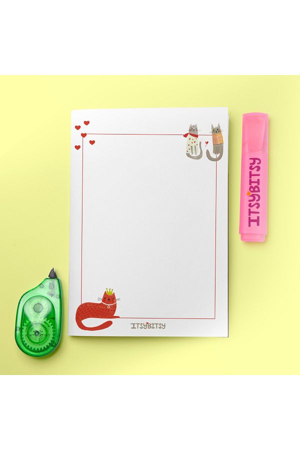 itsybitsy-Cat Pattern 11X15 Notepad, Notepad, Memo Pad - Kitty of Queens Series 1