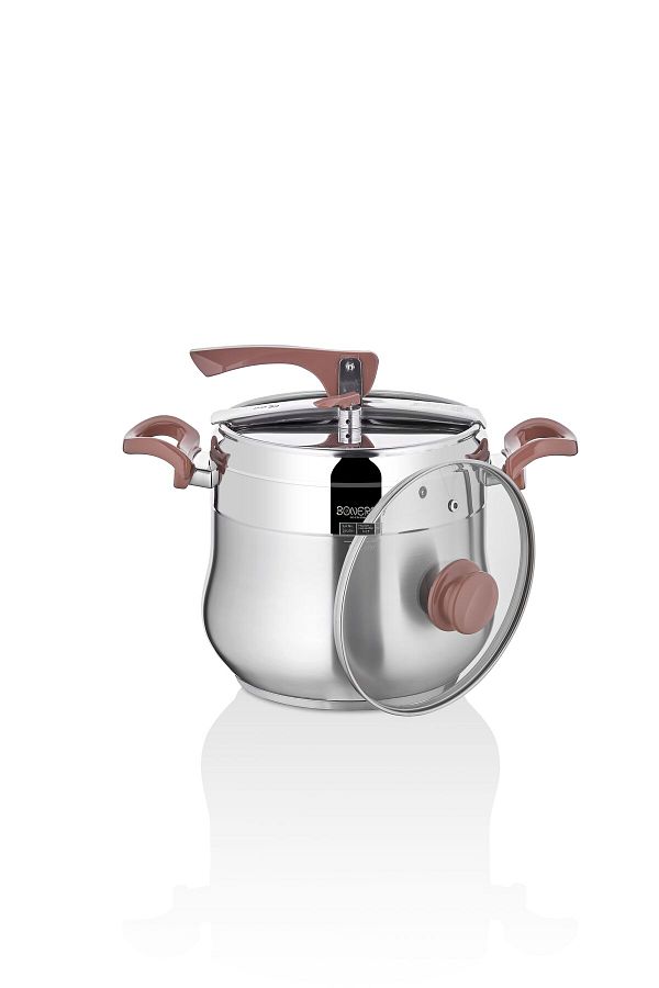 Bonera 10 Lt Stainless Steel Induction Based Pressure Cooker Glass Lid Gift Trendyol