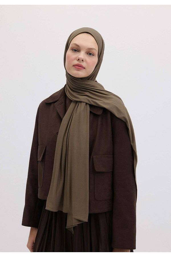 Fresh-Bamboo Combed Shawl - Dusty Brown 1