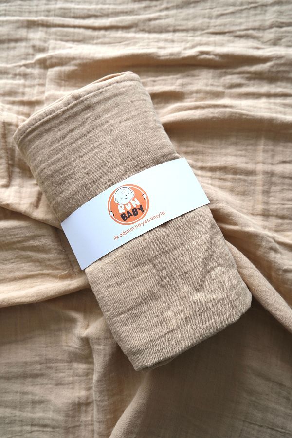 ANU-Beige 80X80 Double Layer Muslin Blanket 1