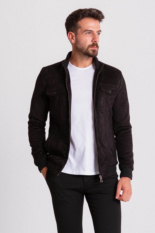 Plain black coat mens store