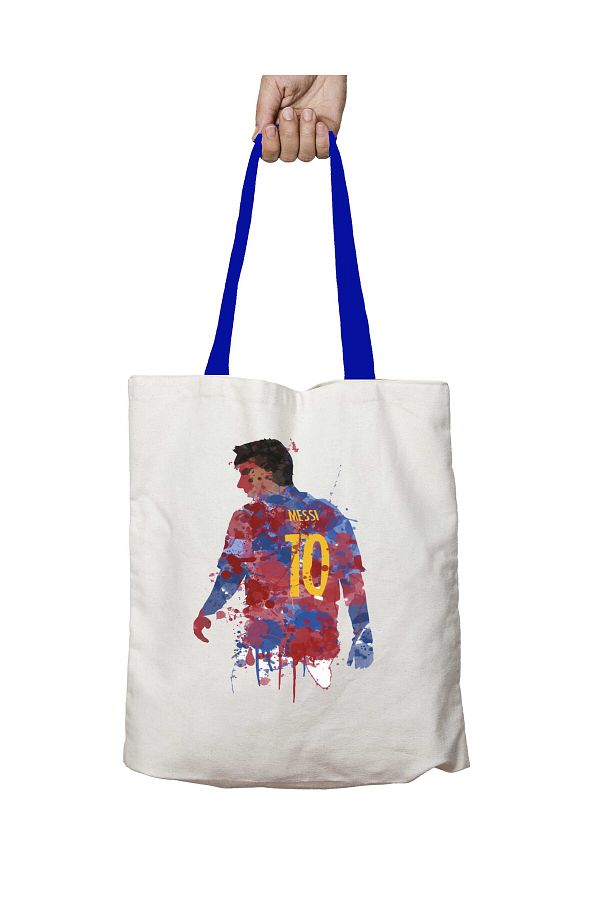 ART HED YE Lionel Messi Jersey Washable Shoulder Bag with Blue Handles Trendyol