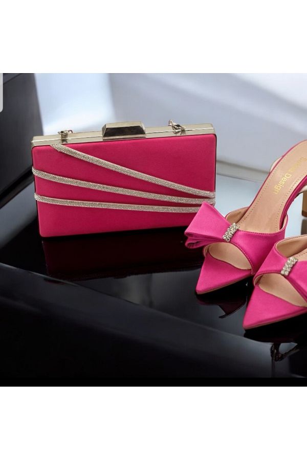 Sukha Pink Satin Evening Bag Fuchsia Satin Evening Bag Evening Bag Pink Bag Fuchsia Bag Trendyol