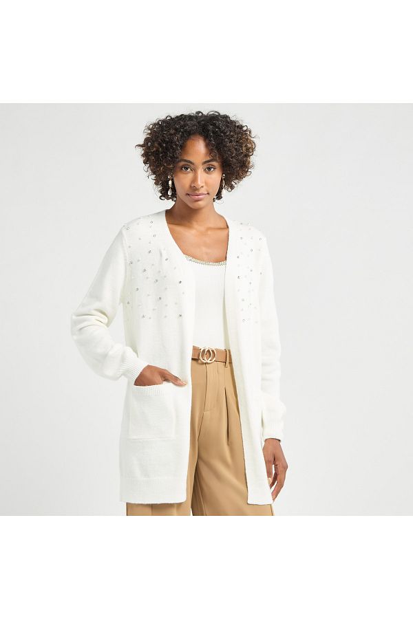 White embellished cardigan cheap
