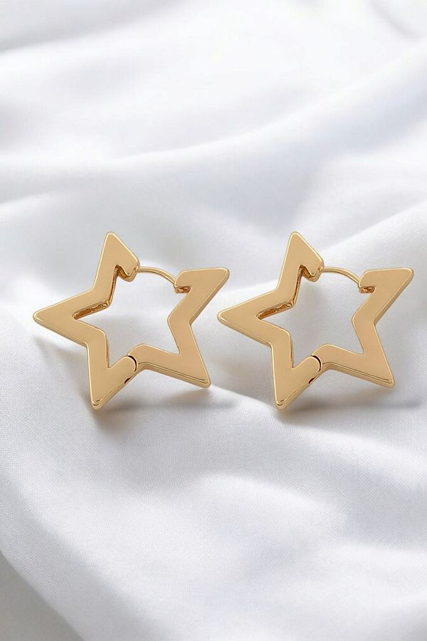 Çlk Accessories-Premium Curved Star Earrings 1