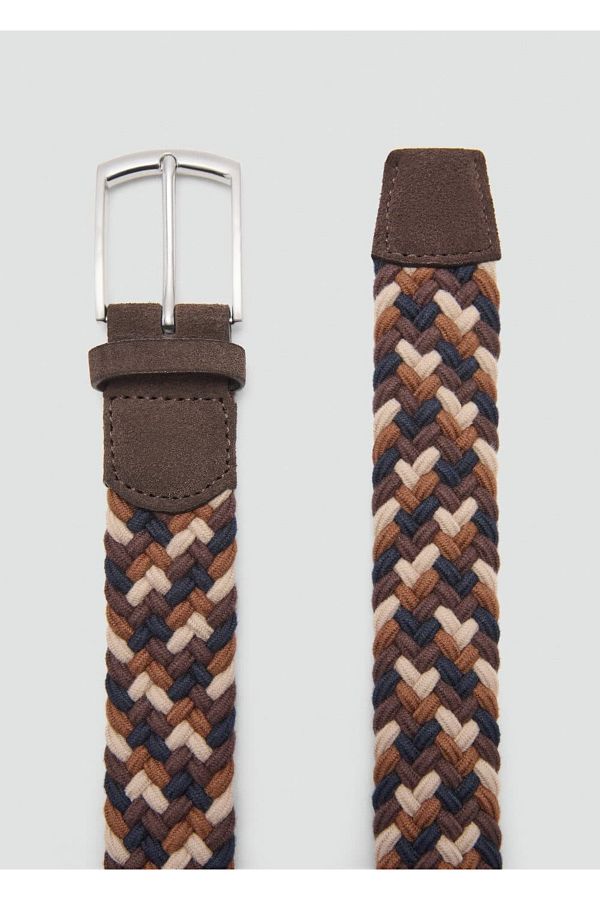 MANGO Man-Elastic Belt with Colored Braids 1