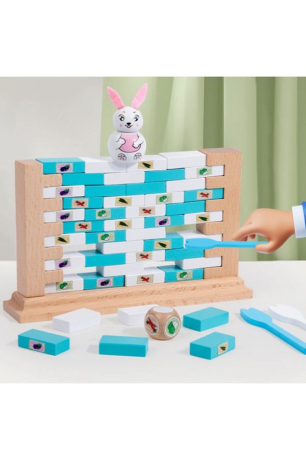 Choice-Wall Demolition Game Knock On Ice Brick Rabbit Building Push Stacking Board Educational Parent-Ch... 1
