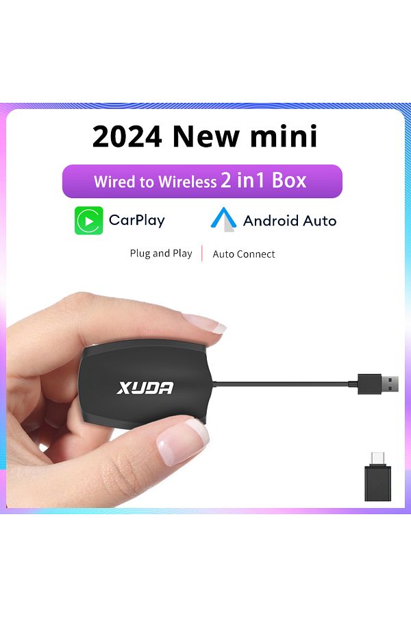 Choice-XUDA Wired to Wireless 2 in 1 Mini AI Box Carplay Wireless Android Auto Adapter Wireless CarPlay ... 1