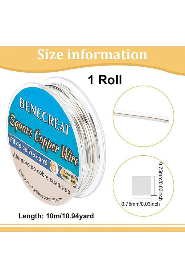 Choice 32.8Feet 21Gague Golden Square Copper Wire Tarnish Resistant Copper Craft Wire for Jewelry Beadi. Trendyol