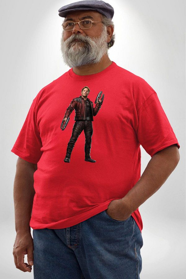 Angemiel-Chris Pratt Red Large Size Unisex T-Shirt - Invincible, Front Printed 1