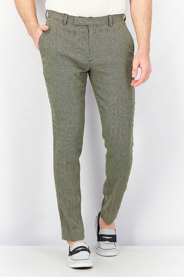 Asos Design-Men Skinny Fit Gingham Four Pocket Chino Pants, Black 1