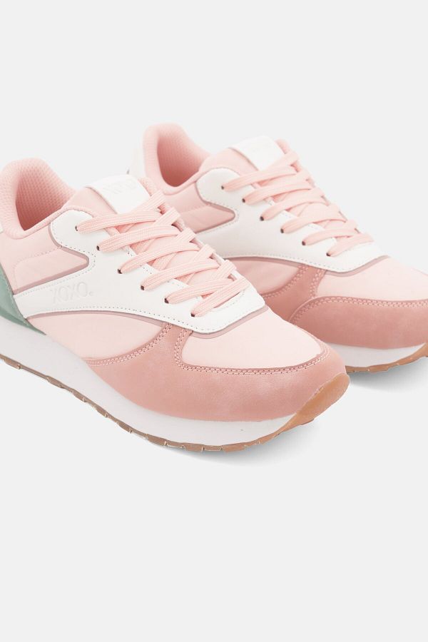 XOXO Women Lace Up Closed Toe Casual Shoes Pink Combo Trendyol