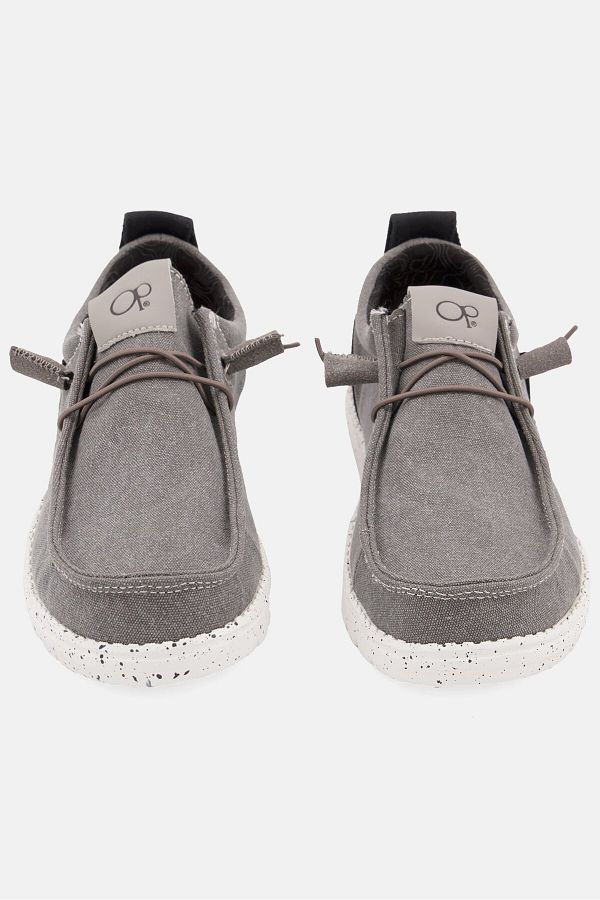 Ocean Pacific Men Canvas Lace Up Shoes Grey Black White Trendyol