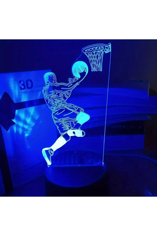 WLFYS-1pc  Basketballl  3D Night Light, 3D Optical Illusion Lamp With Touch, 7-Color Changing Ambient L... 1