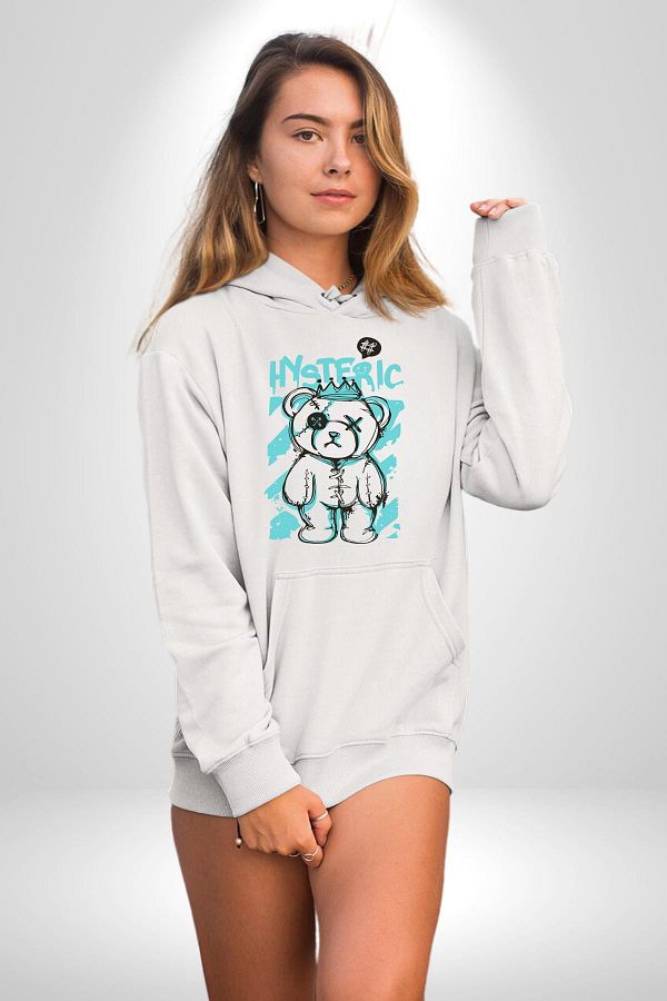 Angemiel-White Hooded Histeric Women's and Men's Sweatshirt Hoodie 1