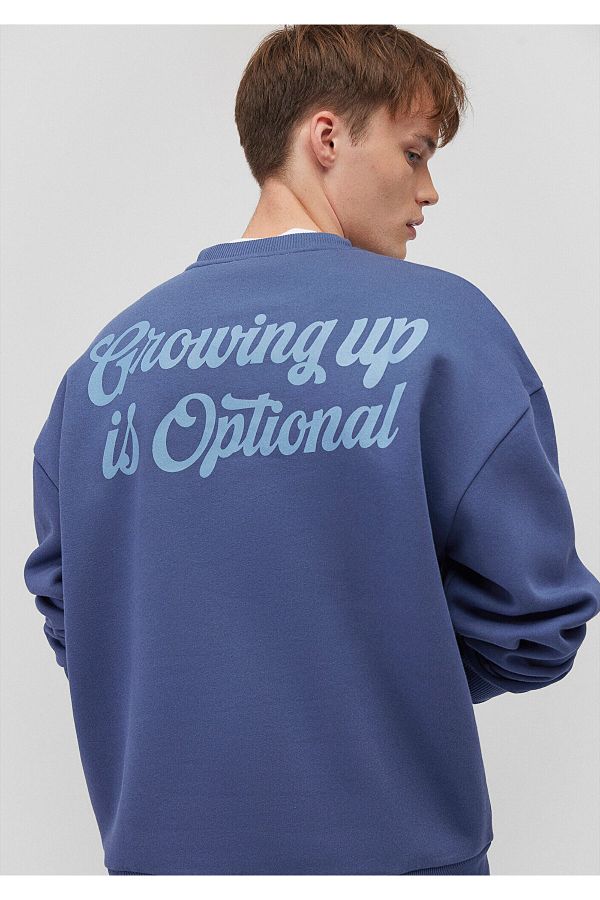 Mavi Back Printed Blue Sweatshirt 0S10269 87737 Trendyol
