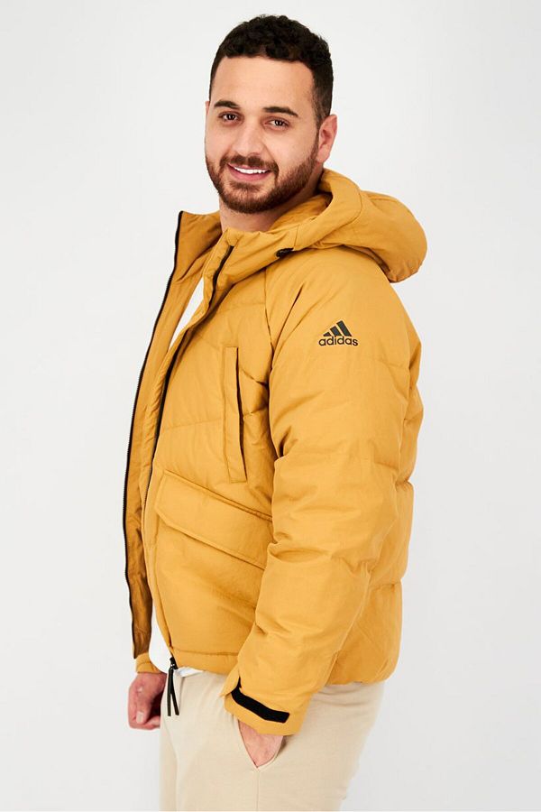 adidas Men Quilted Puffer Jacket Mustard Trendyol