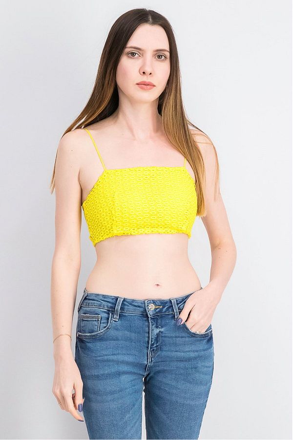 Cropped yellow top clearance