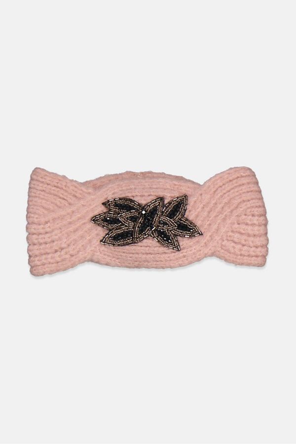 PROMOD-Women Rhinestone Knitted Headband, Pink 1