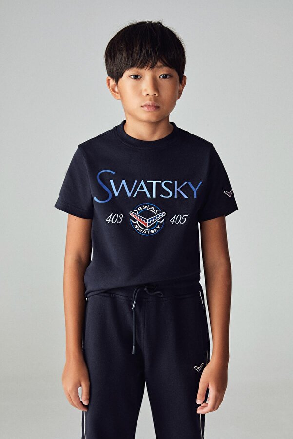 Swatsky Bg Store Boy S Navy Blue T Shirt 23pfwsw1566 - Trendyol