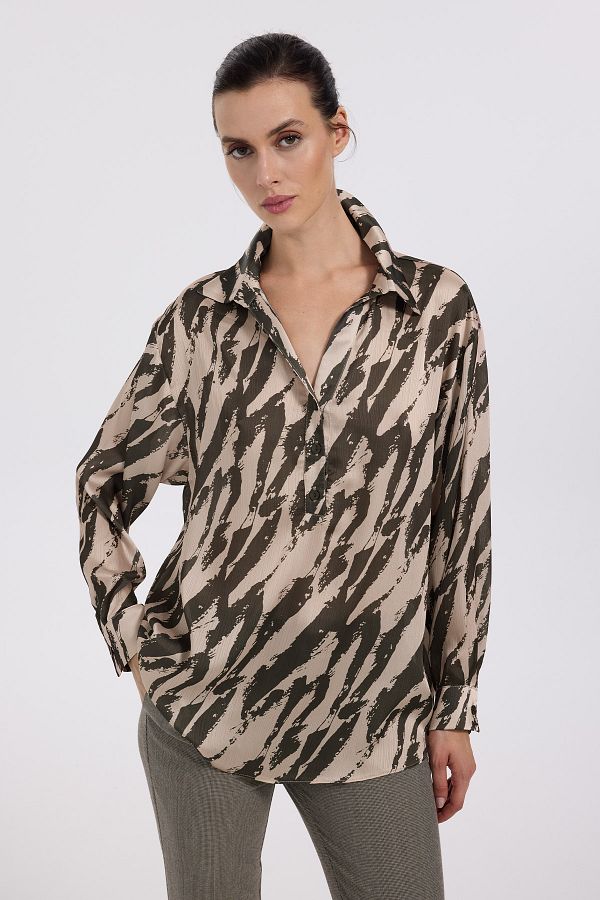 ON-Buttoned Front Patterned Shirt 1