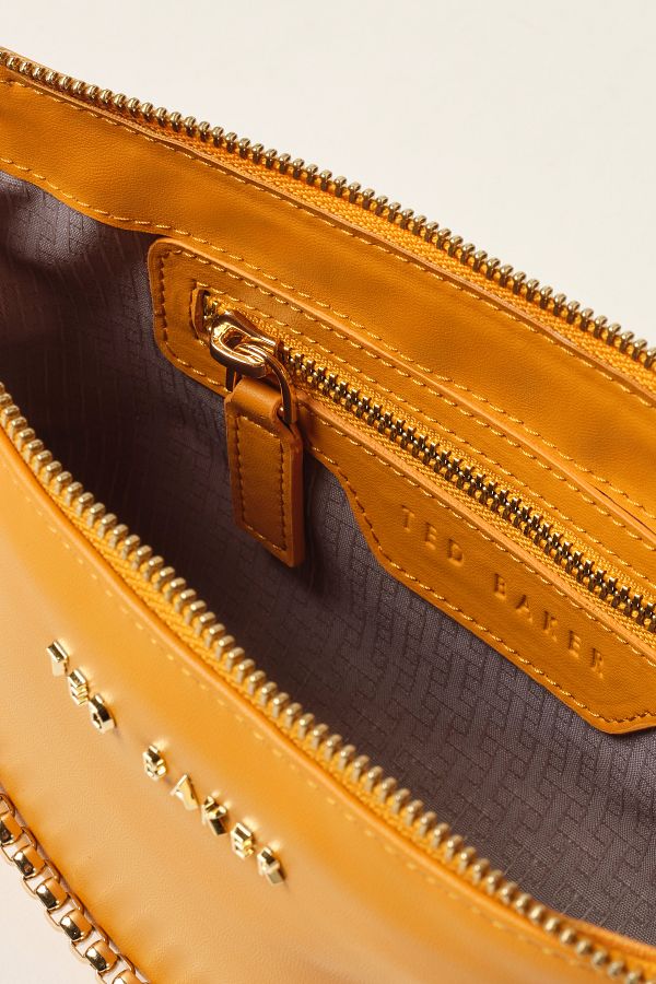 Ted Baker Mustard Plain Skin Baguette Chain Strap Crossbody Bag 8766