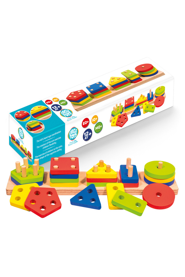 Circle Toys 5’li Ahşap Geometrik Şekiller