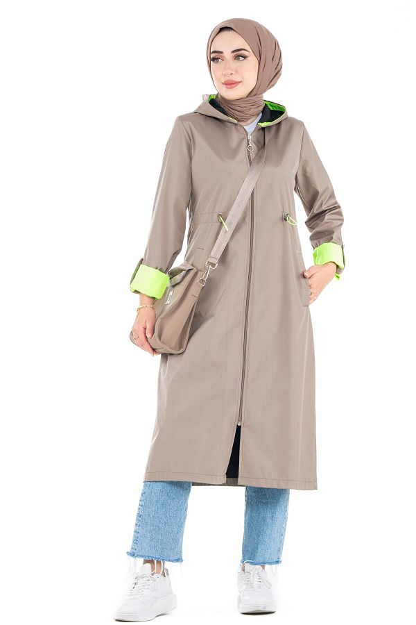Sevitli Neon Trench Coat mink Trendyol